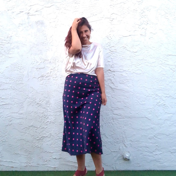 Zara Polka Dot Midi Skirt, M - Picture 3 of 7